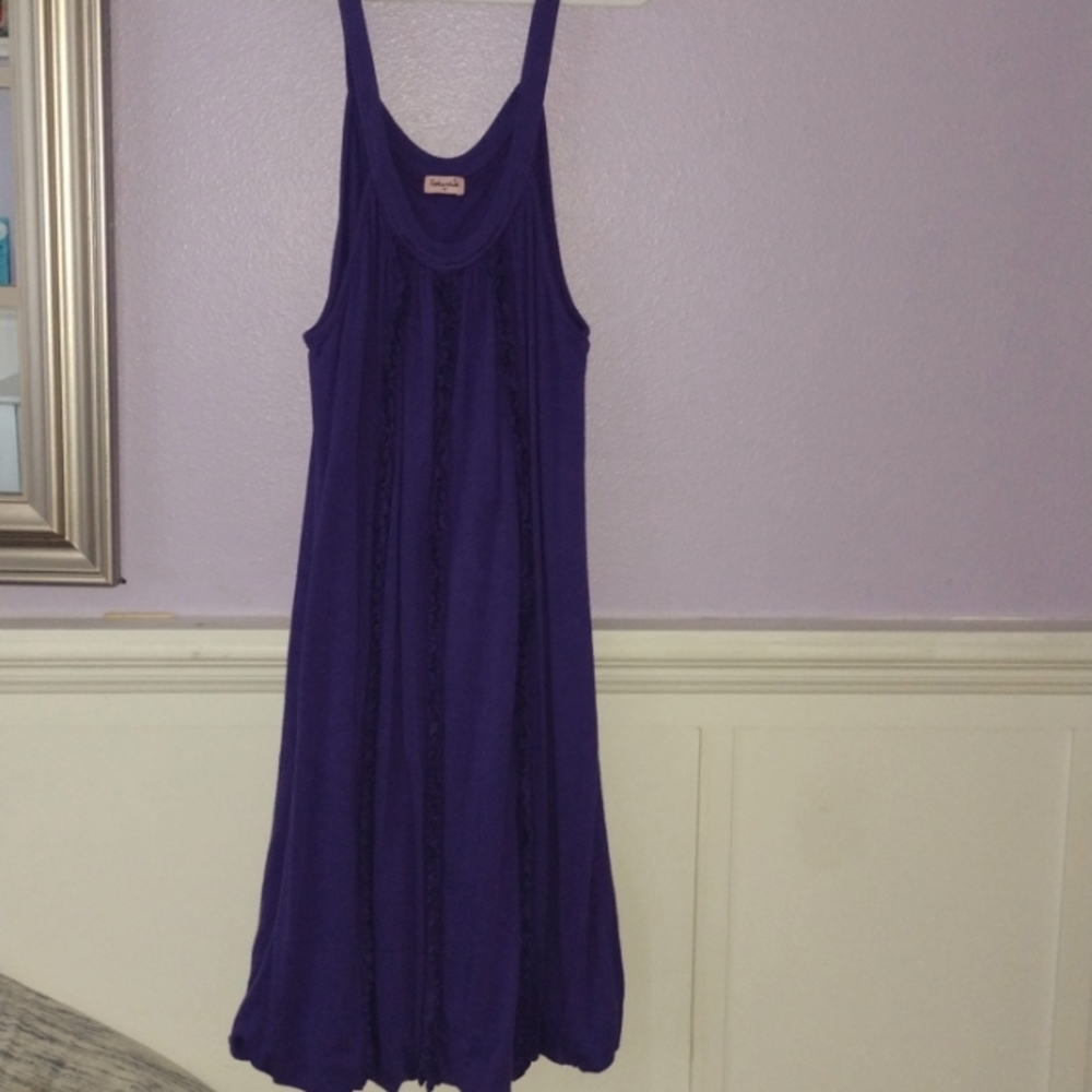 Purple ruffle mini dress